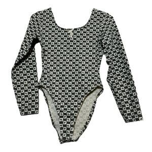 Vintage LA Movers Co-ord Set 80s Bodysuit Pants Paisley Pattern Green White S